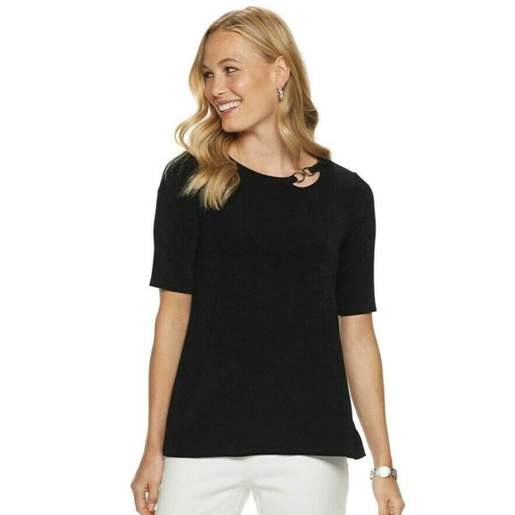 Dana Buchman Tops - Petite Dana Buchman Travel Anywhere Elbow Sleeve Top